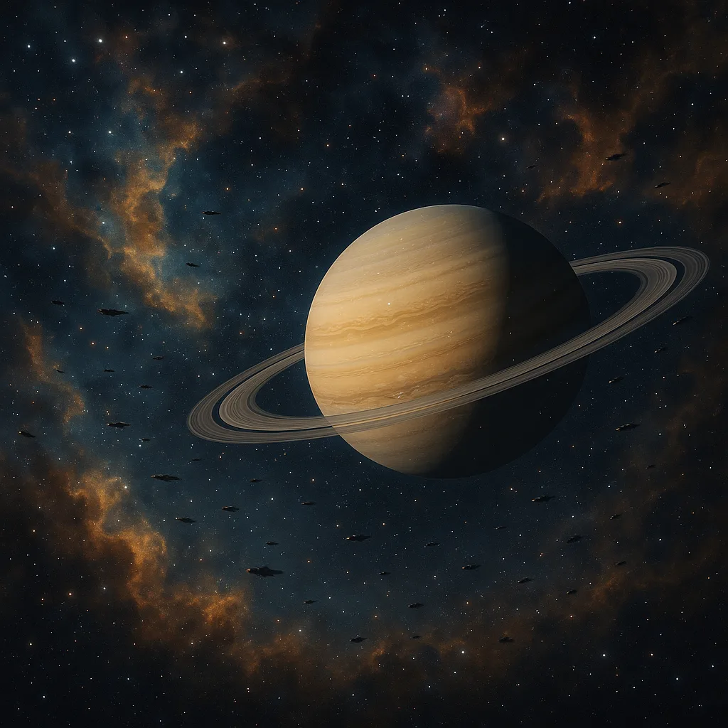 Numerous Tiny Specks of Starships Drift Silently Through the Immense