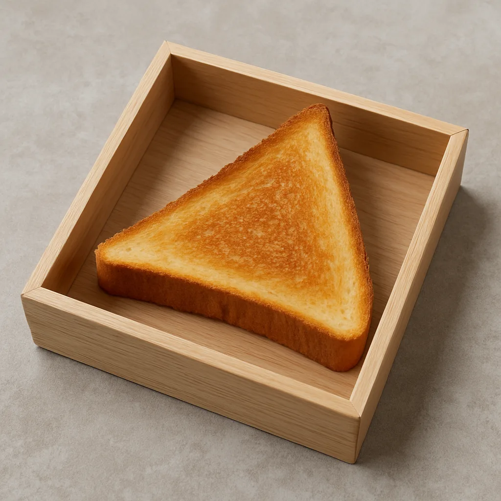 Piece of Toast Shaped Like a Triangle Resting Inside