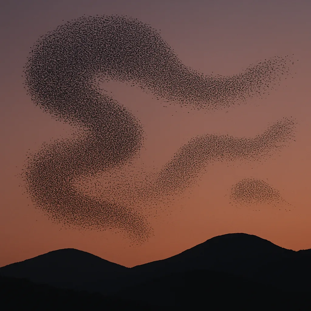 Massive Flock of Innumerable Starlings Forms