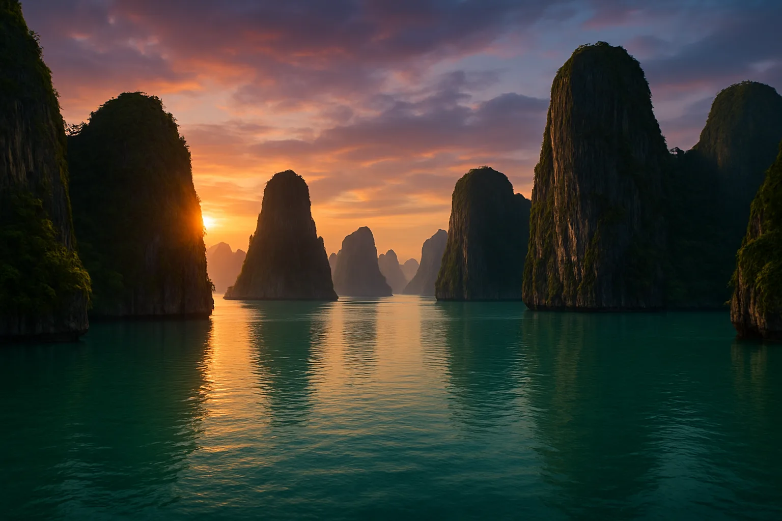 Towering Limestone Cliffs Rise Above Tranquil Turquoise Waters