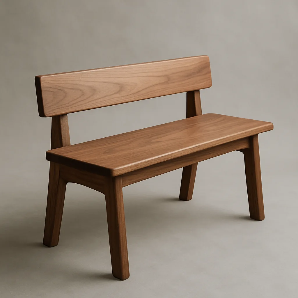 Photograph Showcasing a Wooden Bench