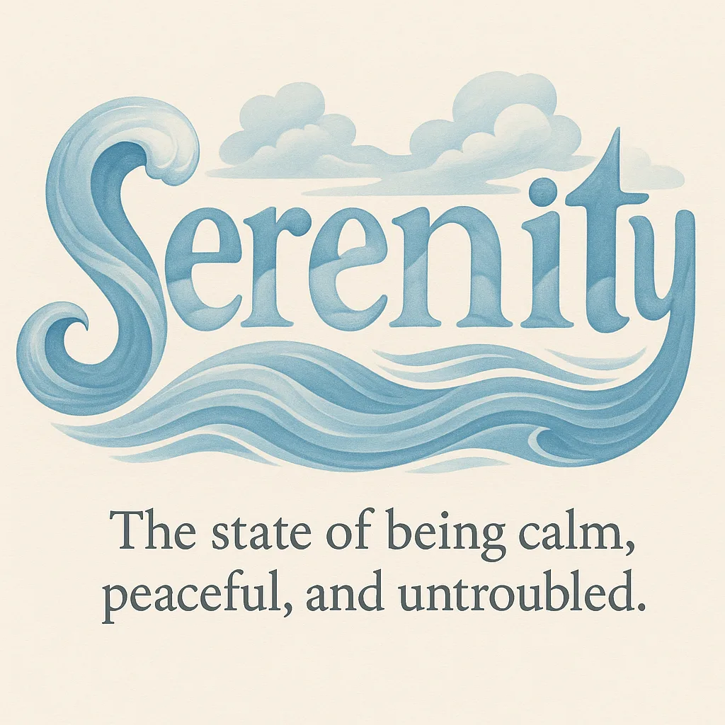 Typography Design for the Word "serenity"