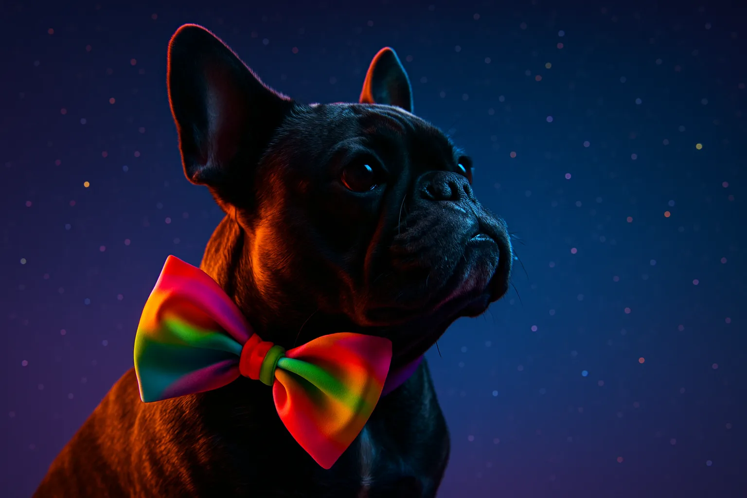 French Bulldog with a Vibrant Bow