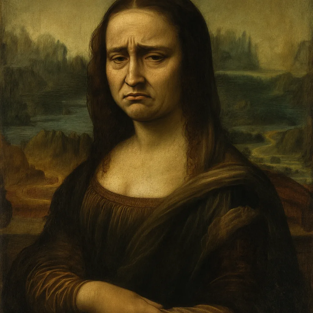 Depiction of the Mona Lisa Appearing Sorrowful