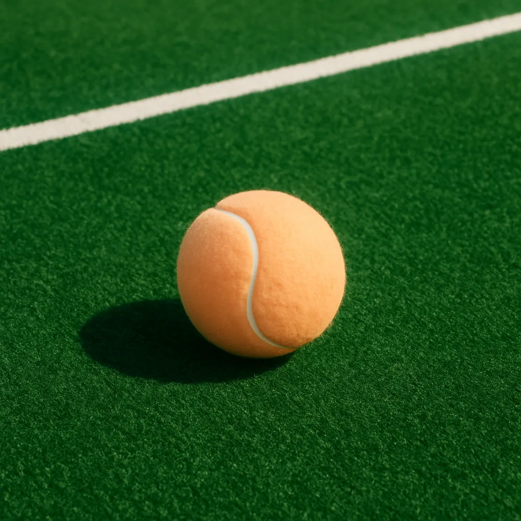 Tennis Ball in Soft Pastel Orange Stands Out Vividly