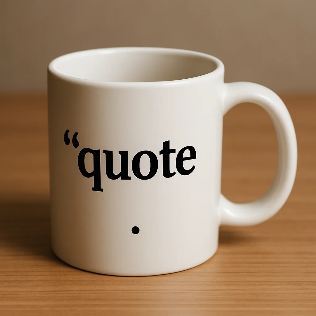 Write a One-word Sentence About a Mug