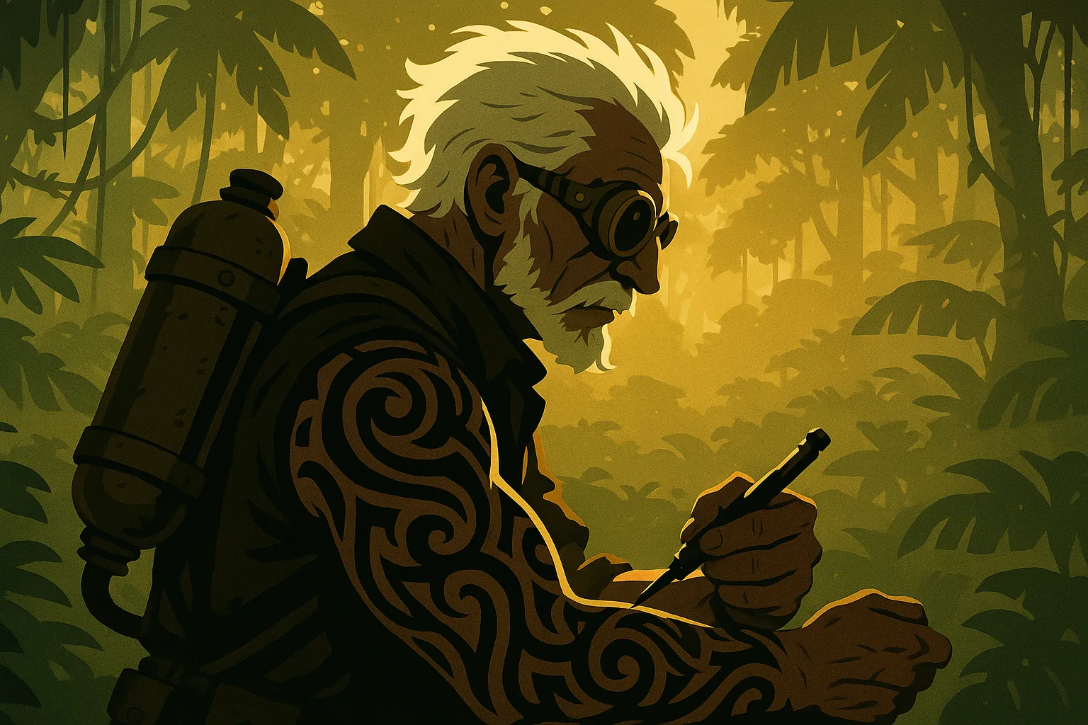 White-haired Steampunk Explorer