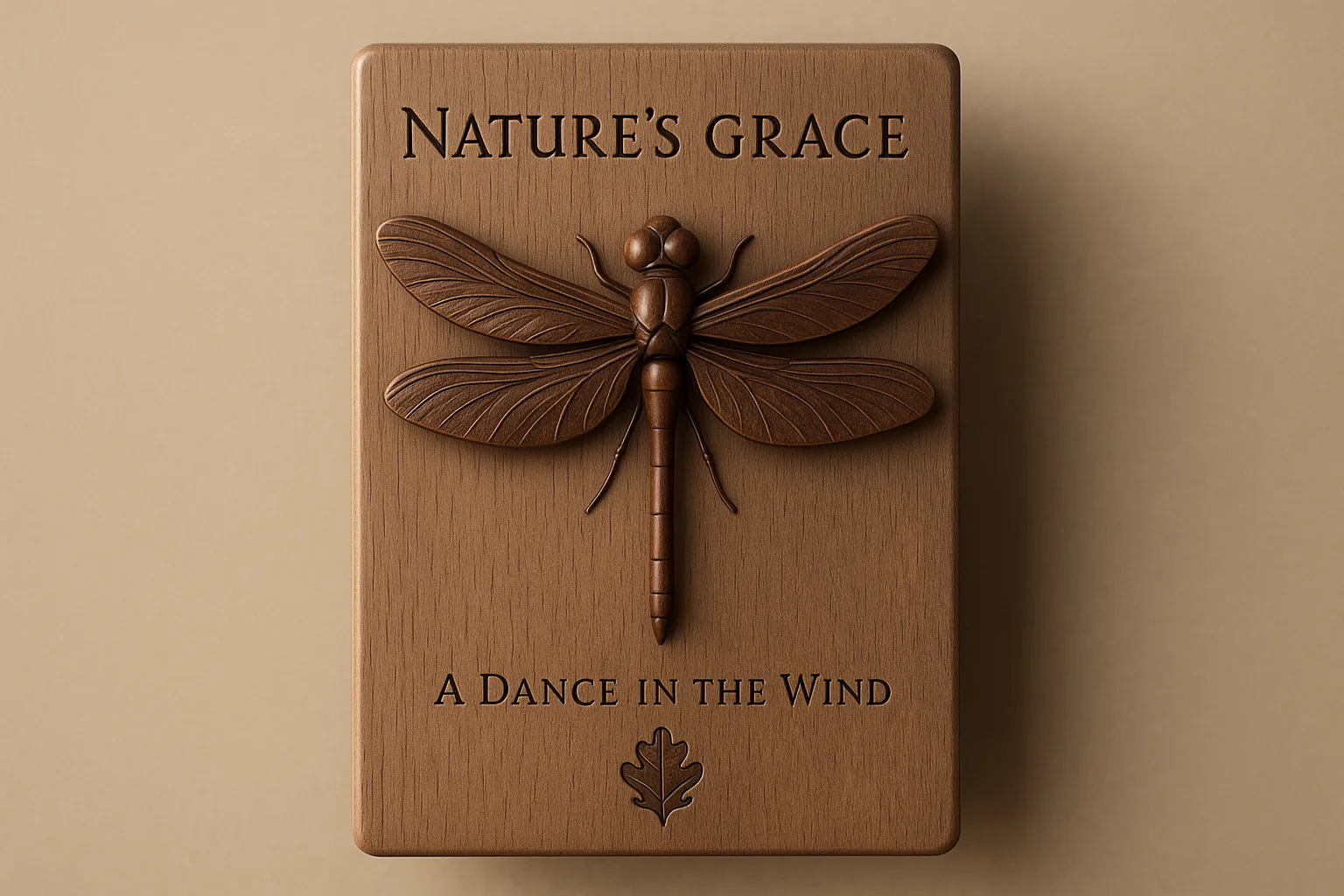 Detailed 3D Visualization of a Handcrafted Wooden Dragonfly Figurine Made
