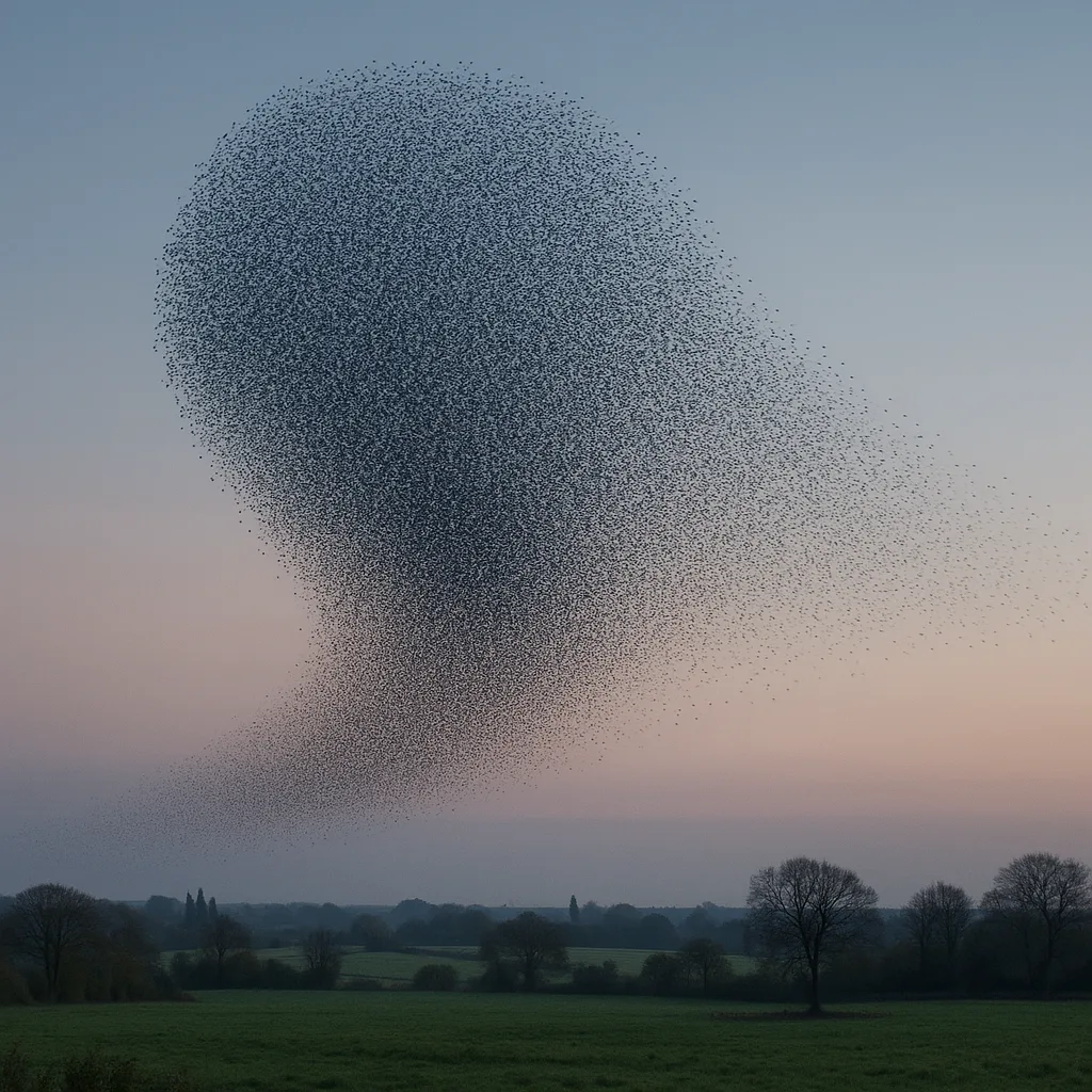 Innumerable Starlings Form a Colossal