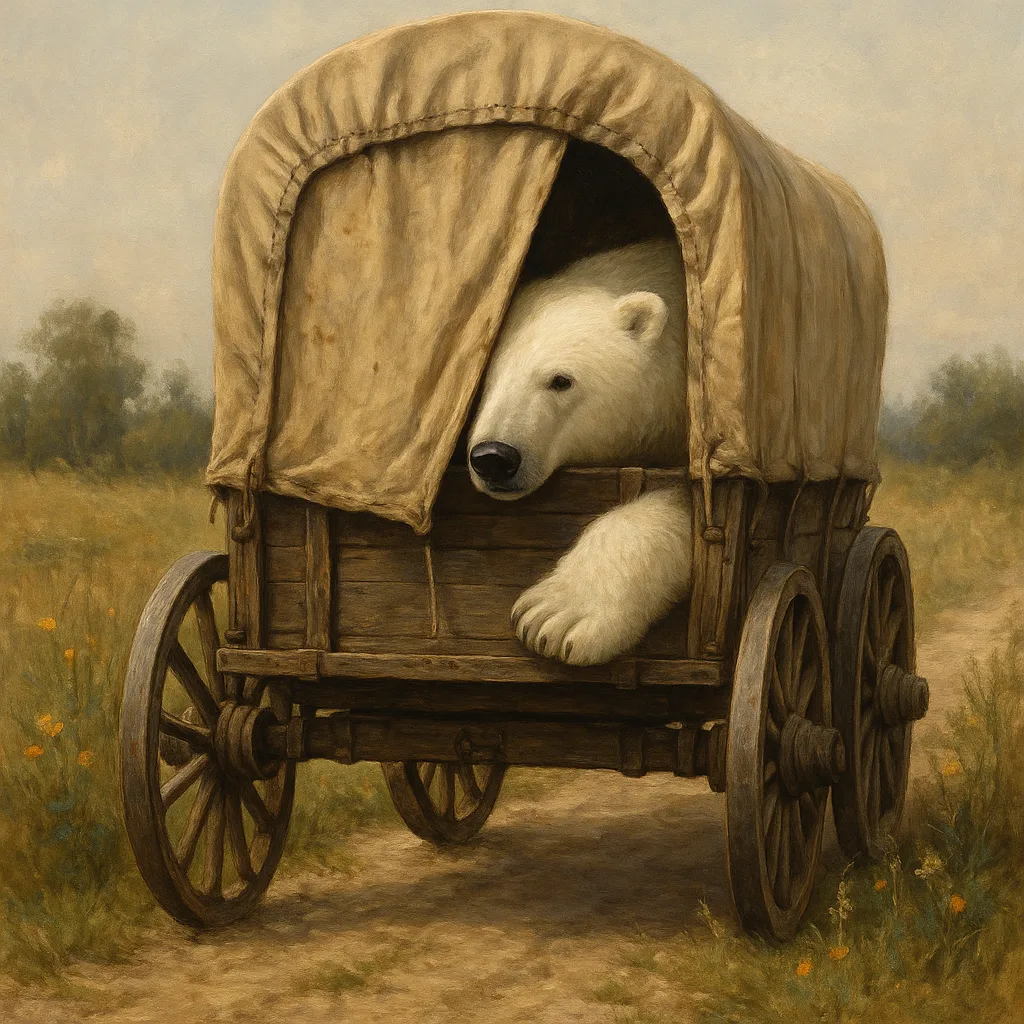 Rustic Wagon with a Canvas Top