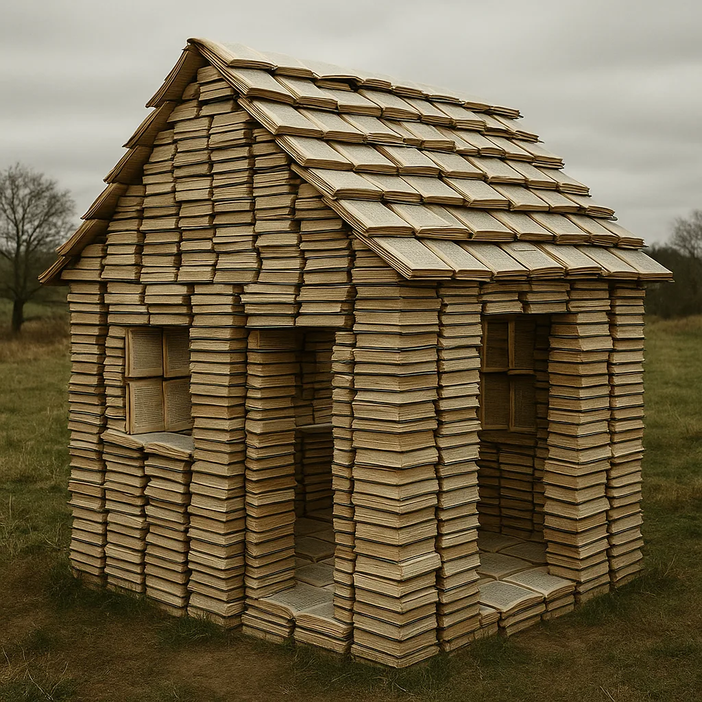 Imagine a House Made Solely of Piles of Open Books