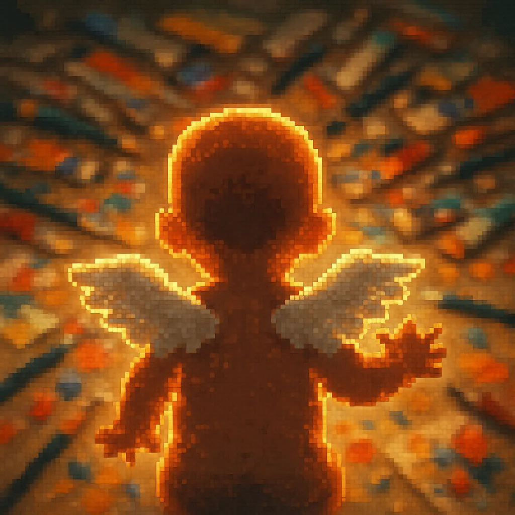 Winged Pixel-art Infant