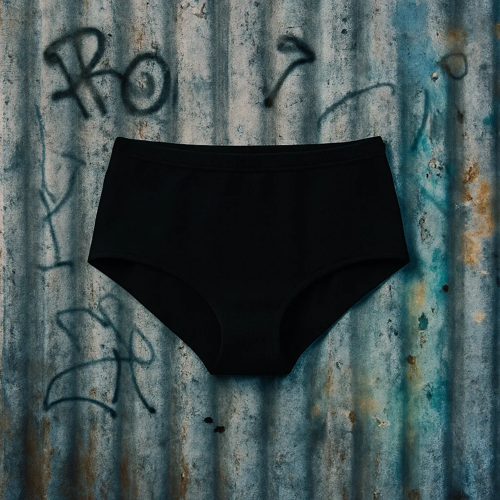 Jet Black Swimming Trunks Cast a Stark Silhouette