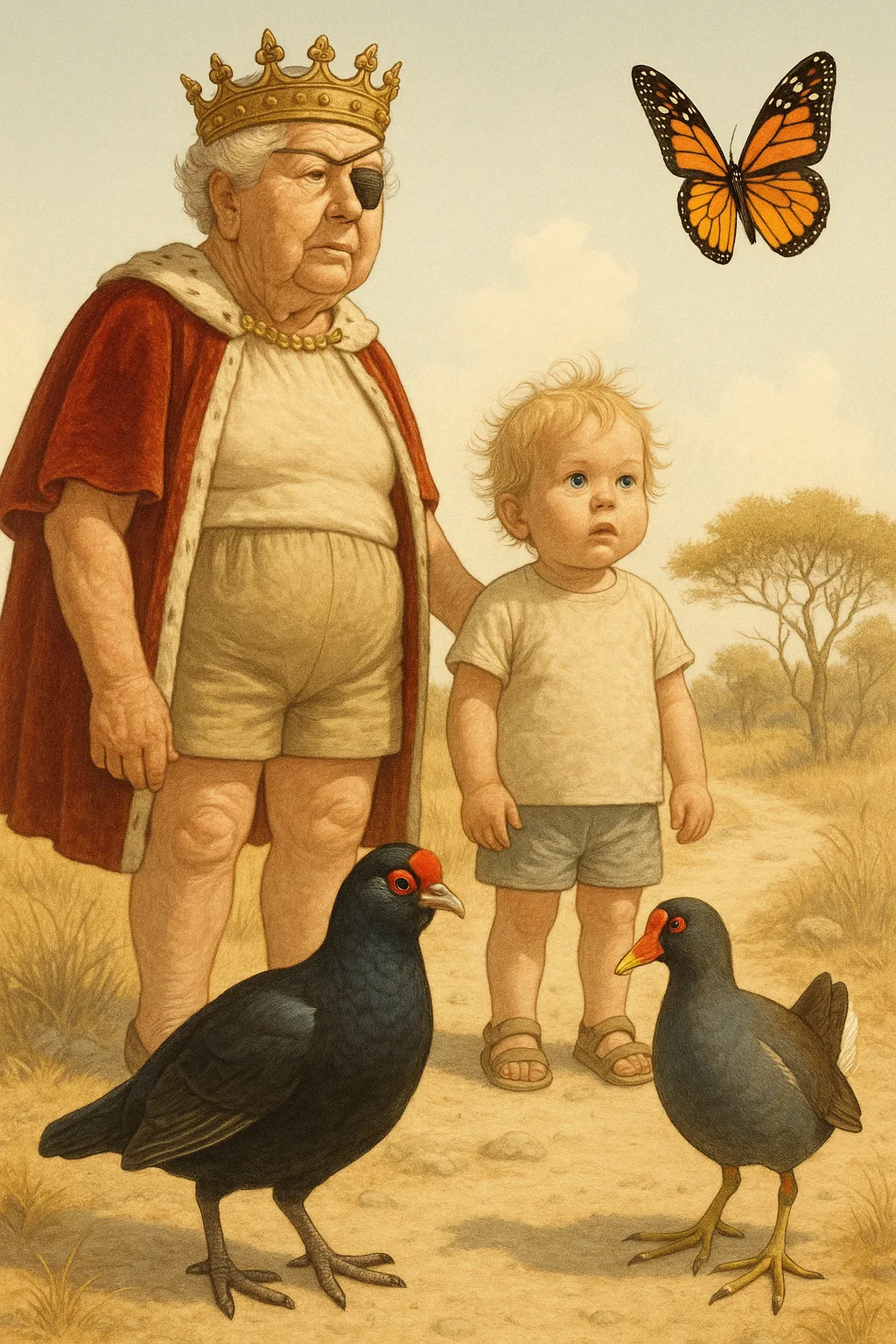 Elderly Royal Figure—their Aged Face