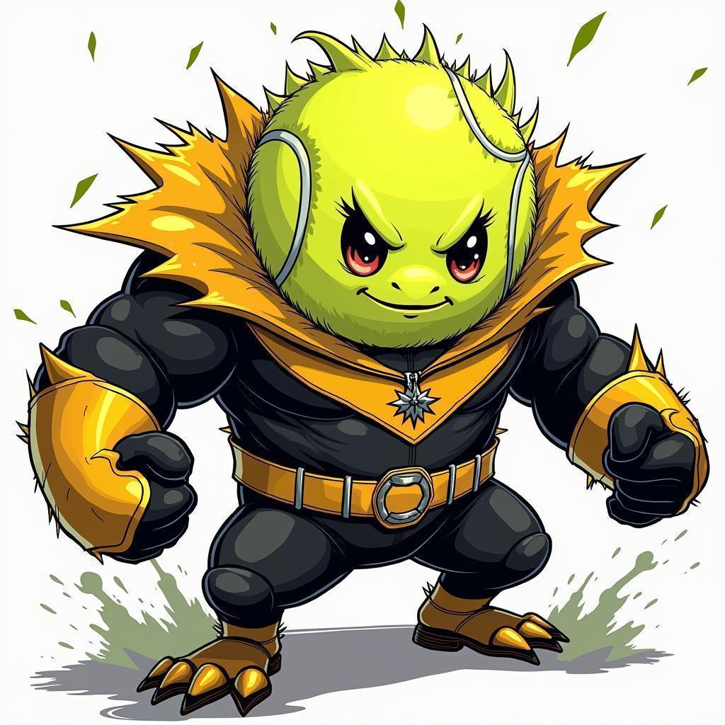 Tennis Ball Monster in Superhero Gold