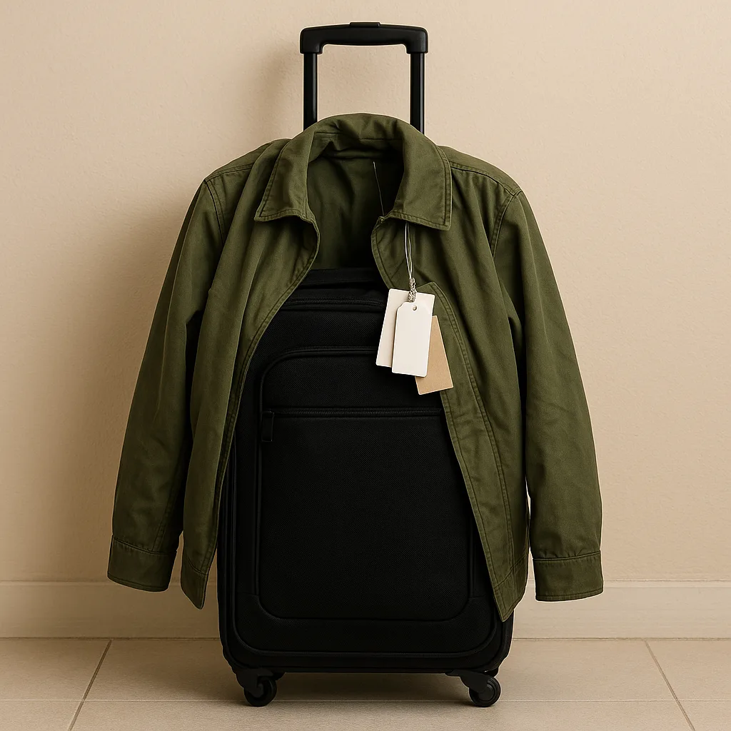 Black Rolling Suitcase with Extended Handle