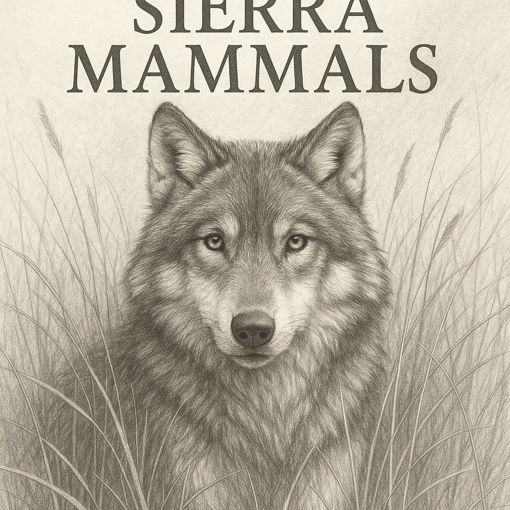 Detailed Pencil Illustration of a Wolf Amidst Tall Grass