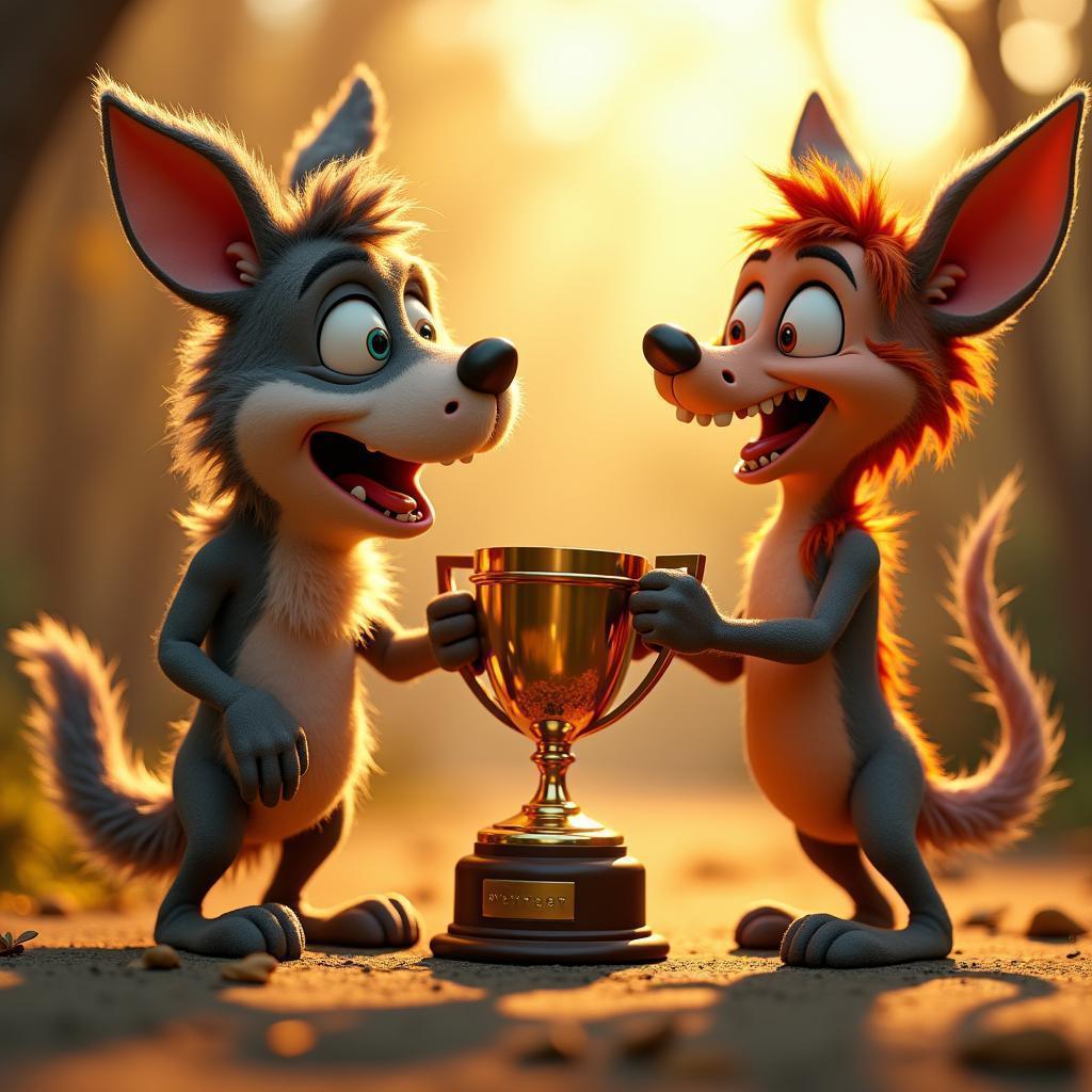Stop Motion Rivals Feuding Over a Trophy