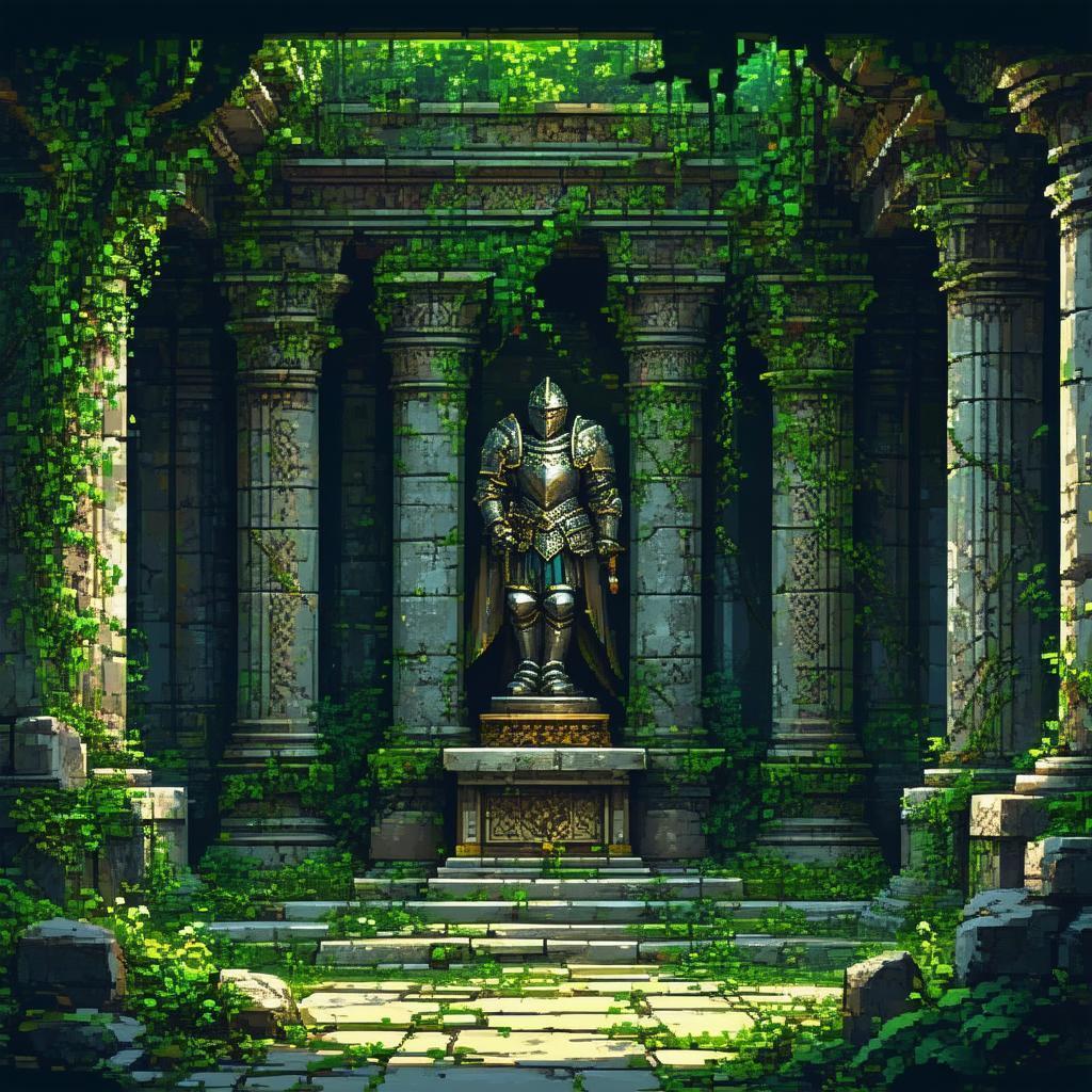 Vine Covered Pixel Temple Treasure Room
