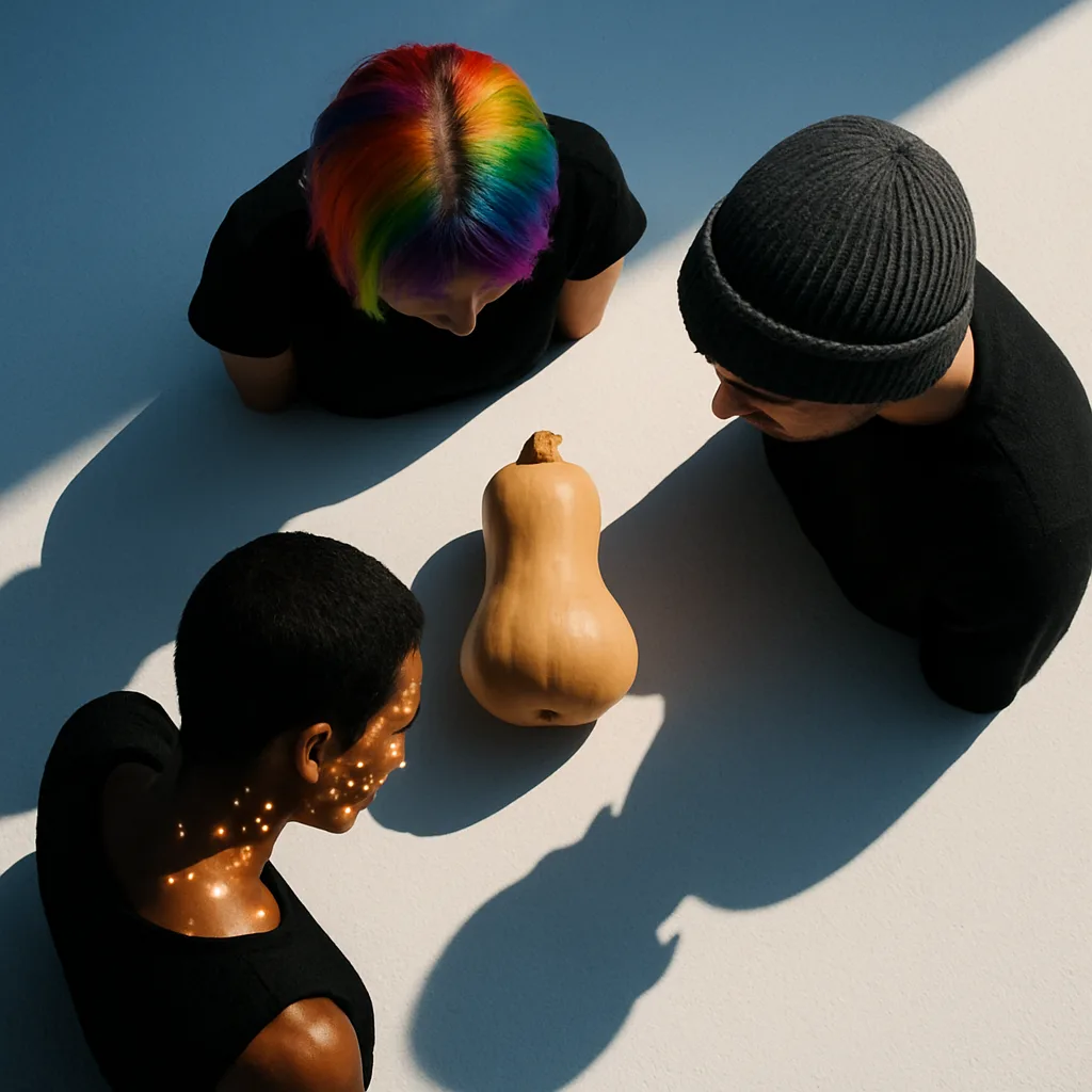 Three Figures—one Rainbow-haired