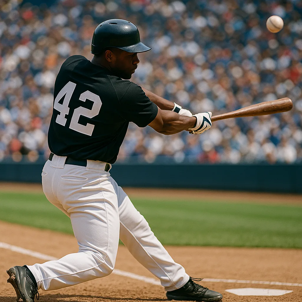 Baseball Player in a Black Jersey