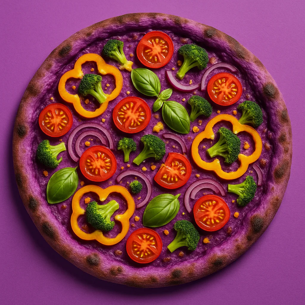 Pizza in Vivid Violet Tones