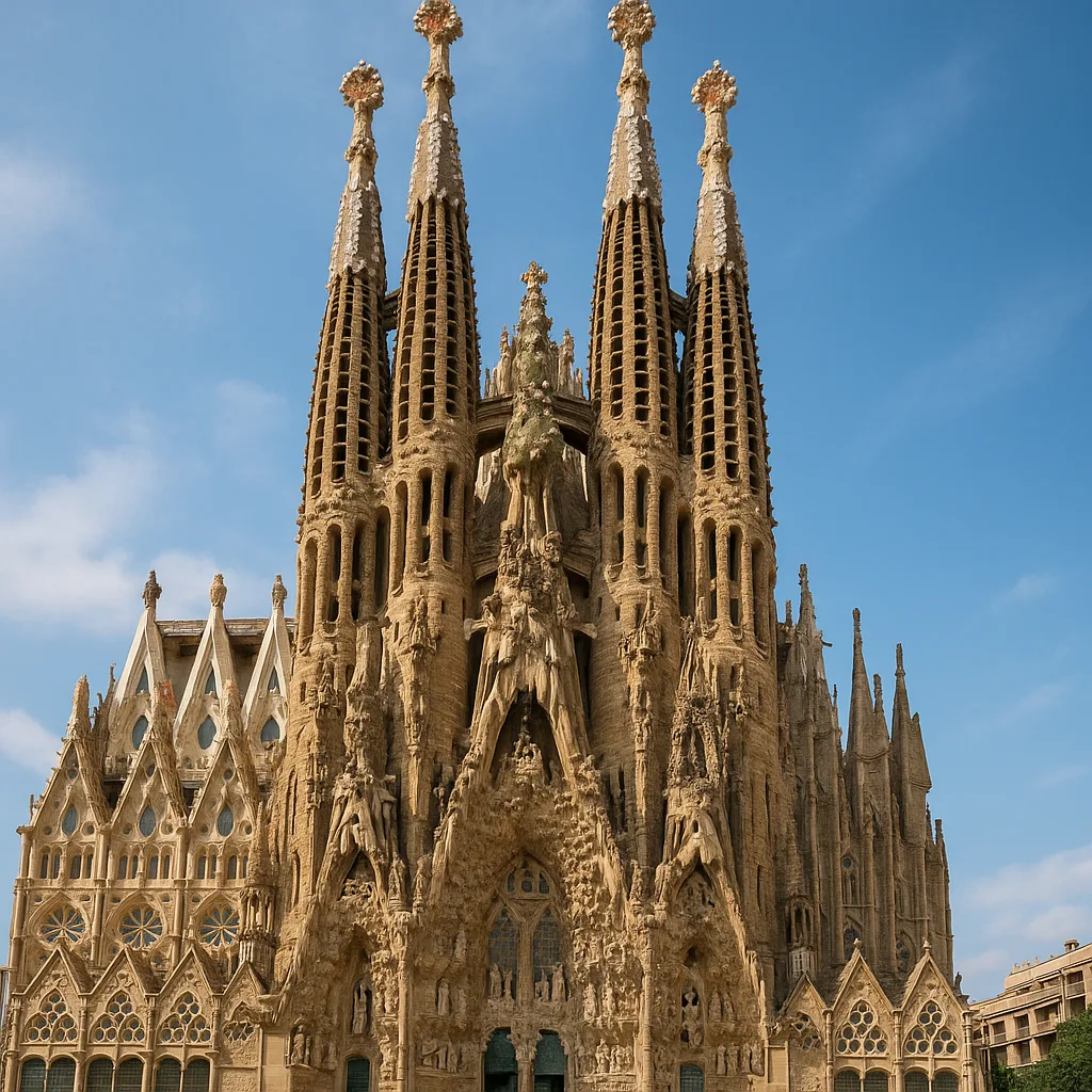 Sagrada Familia Stands Out with its Ornate Spires