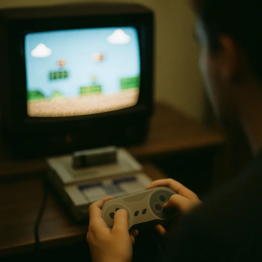 Image with Minor Blurriness Showing Someone Using a Vintage