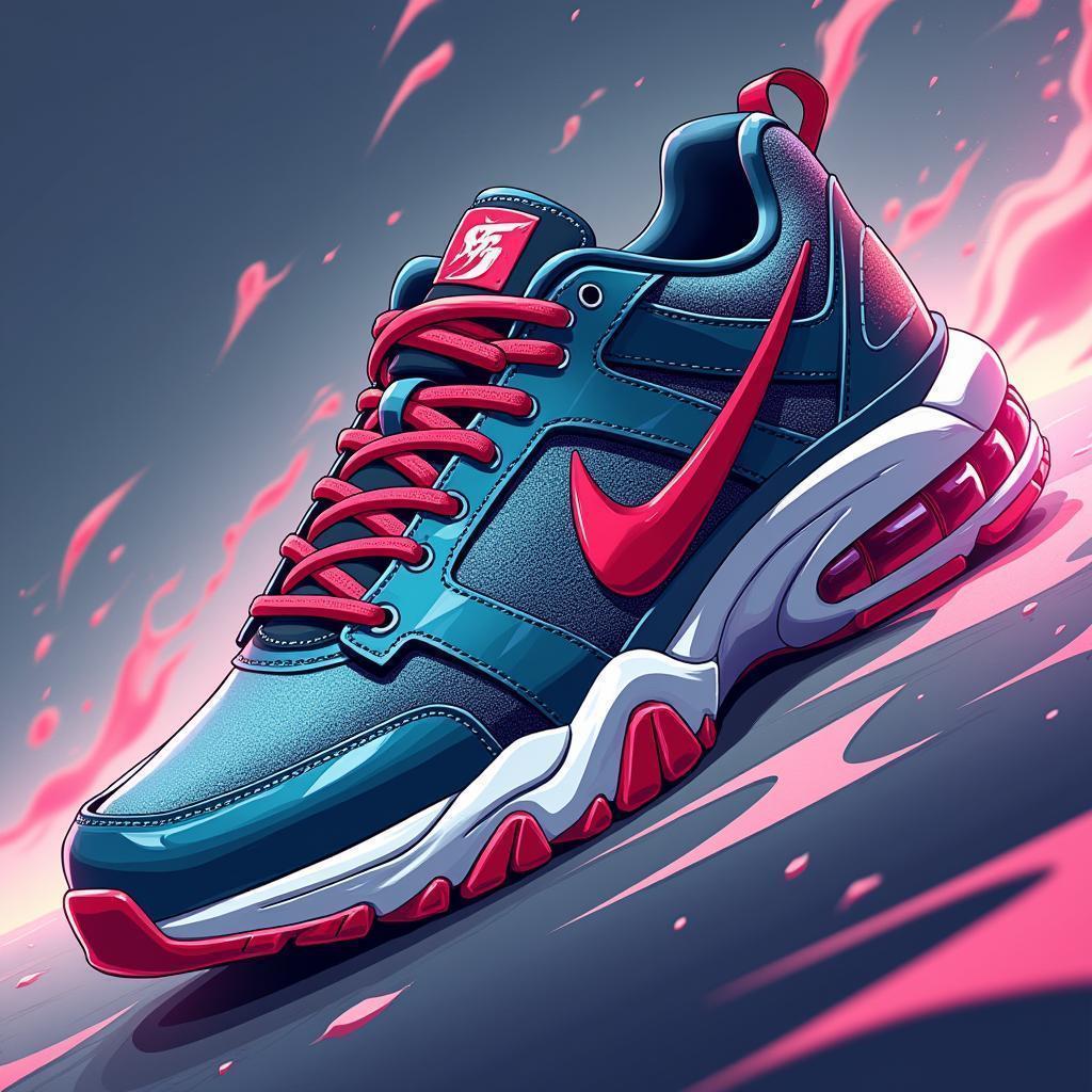 Futuristic Anime Sneakers With Glossy Motion