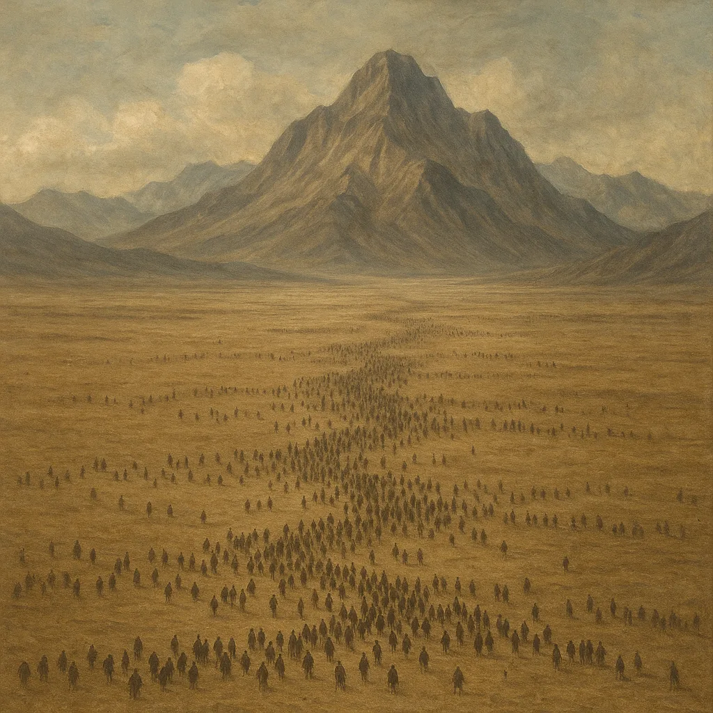 Sprawling Pilgrimage of Countless Tiny Figures Slowly Makes its Way