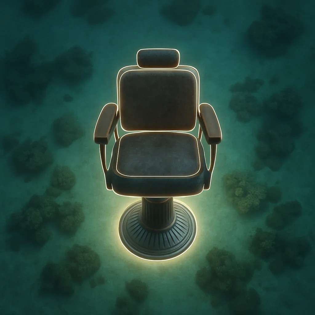 Solitary Retro-futuristic Barber Chair