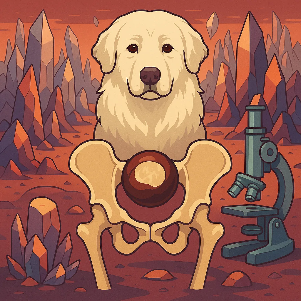 Symmetrical Macro View Depicts a Great Pyrenees