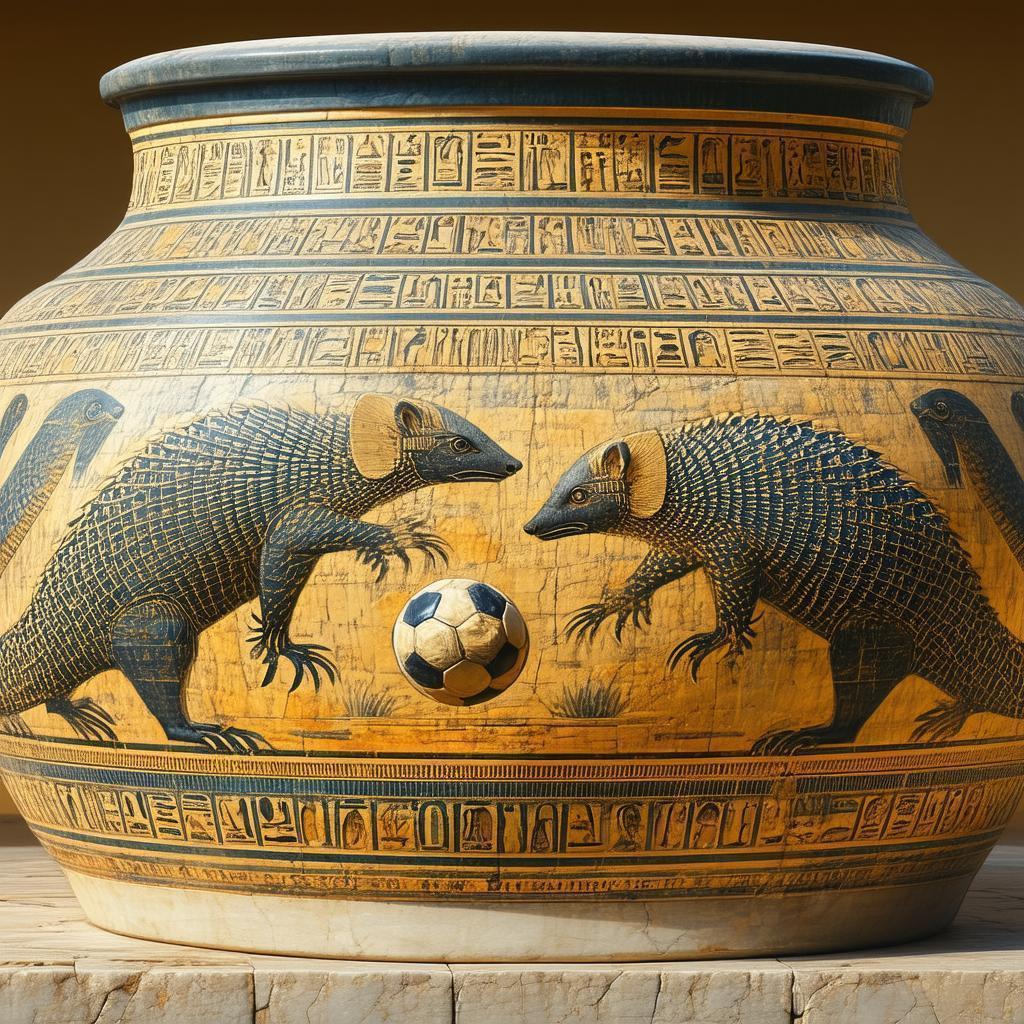 Athenian Vase of Pangolins Playing Soccer
