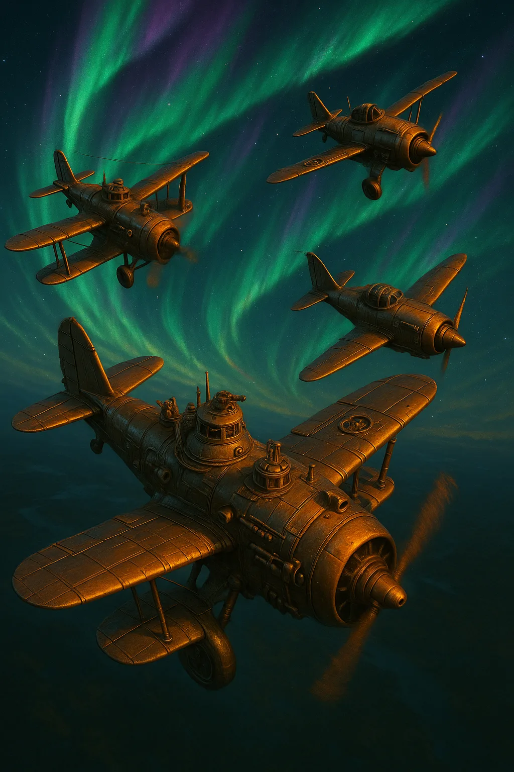 Four Varied Steampunk Warplanes