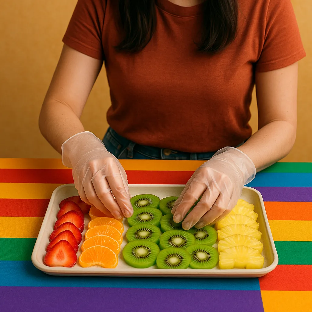 Behind a Vibrant Table