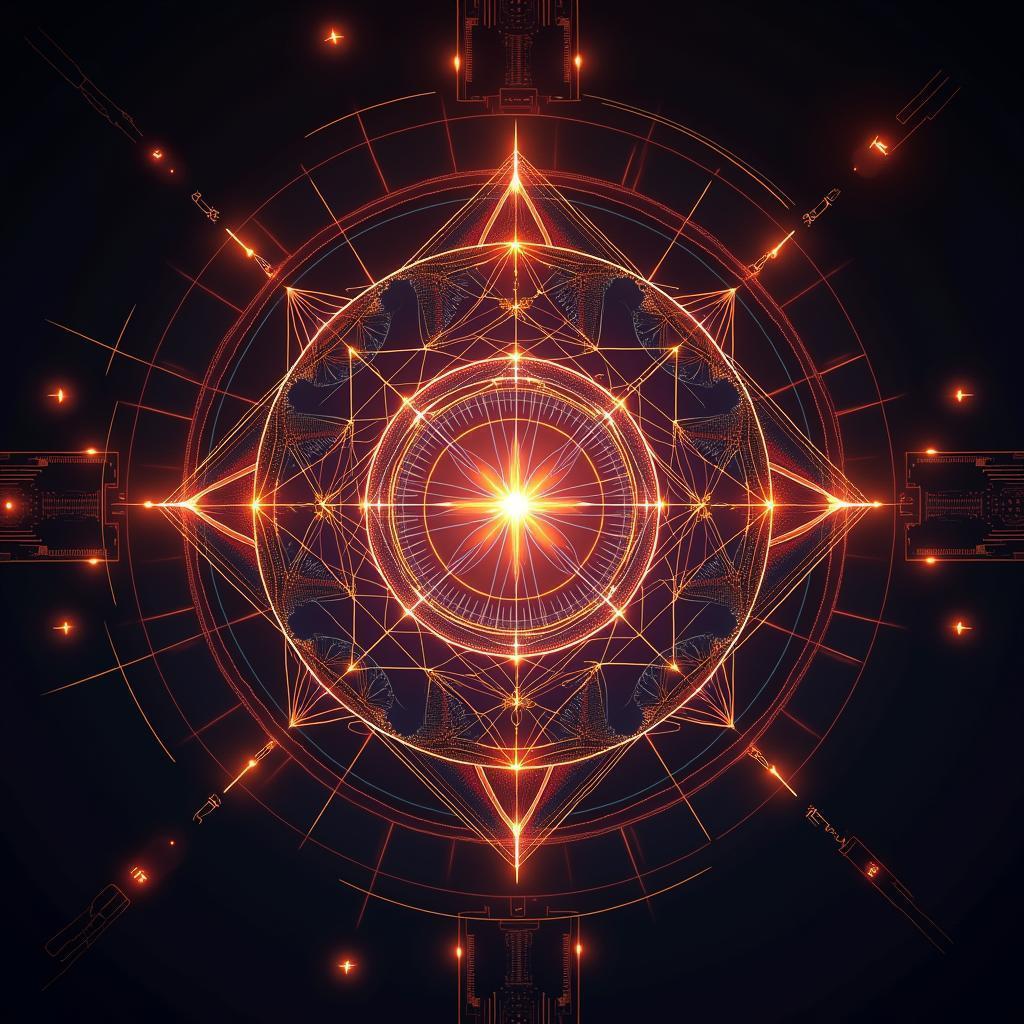 Neon Golden Ratio in Glowing Fractal Circuits