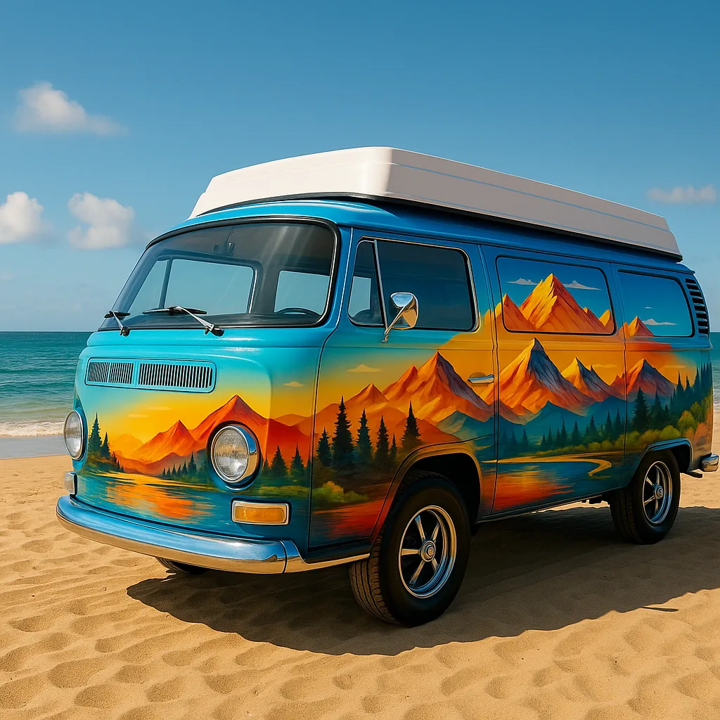 Shiny Camper Van