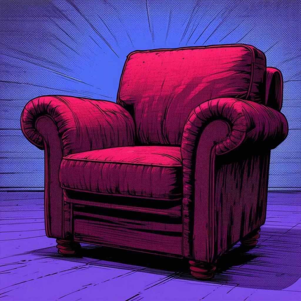 Bold Comic Book Armchair in Chiaroscuro