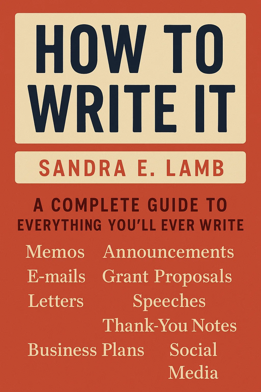 Book Cover Featuring the Title "How to Write It"