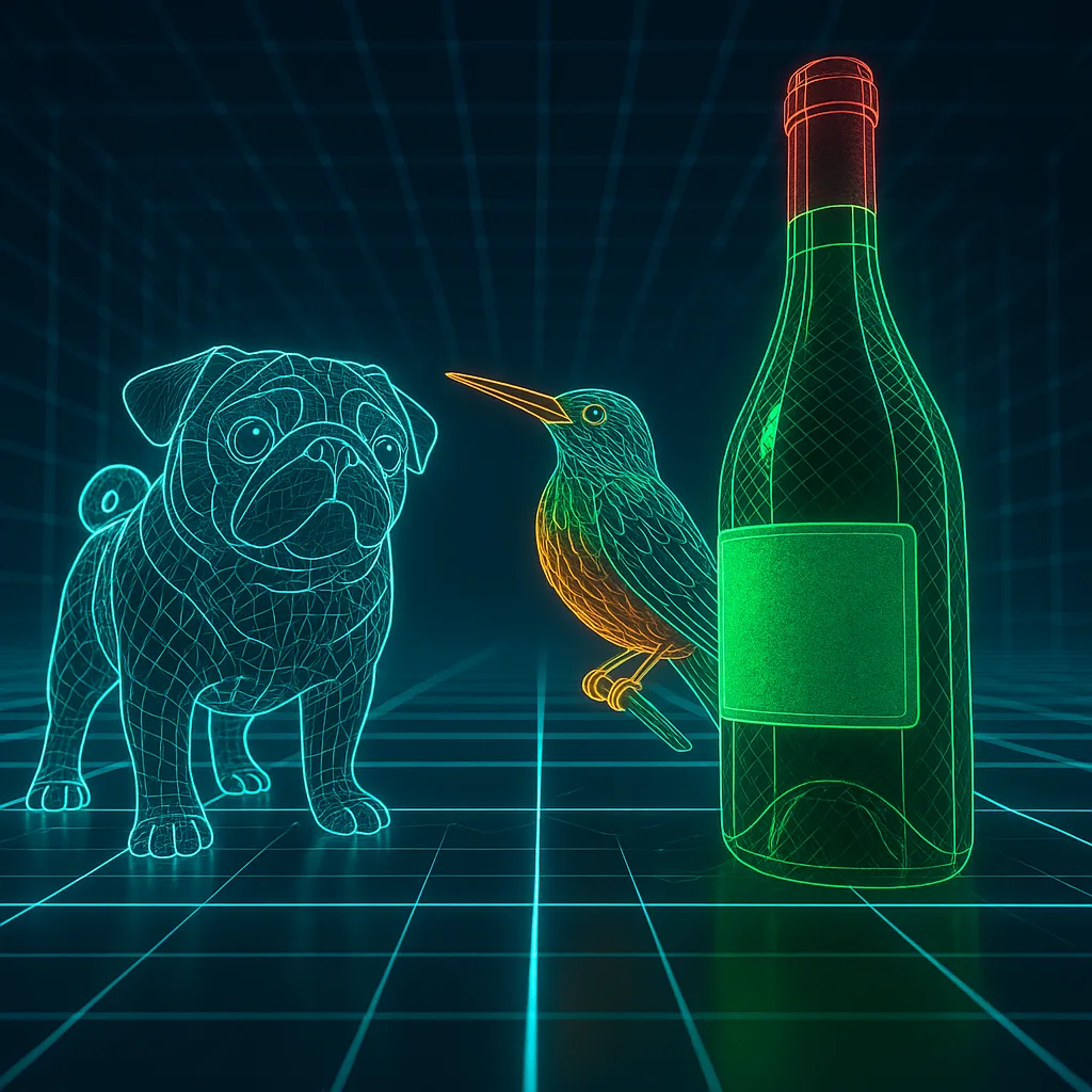 Schematic Representation Materializes Within a Glowing Digital Cyberspace of Neon