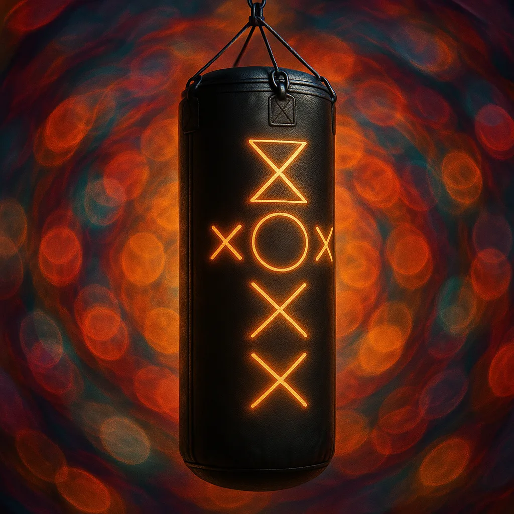 Matte Punching Bag with Strike Guides Glows