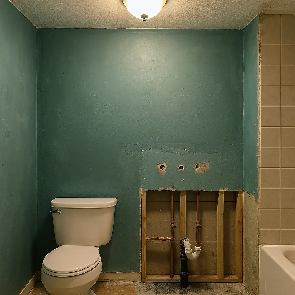Partially Renovated Bathroom