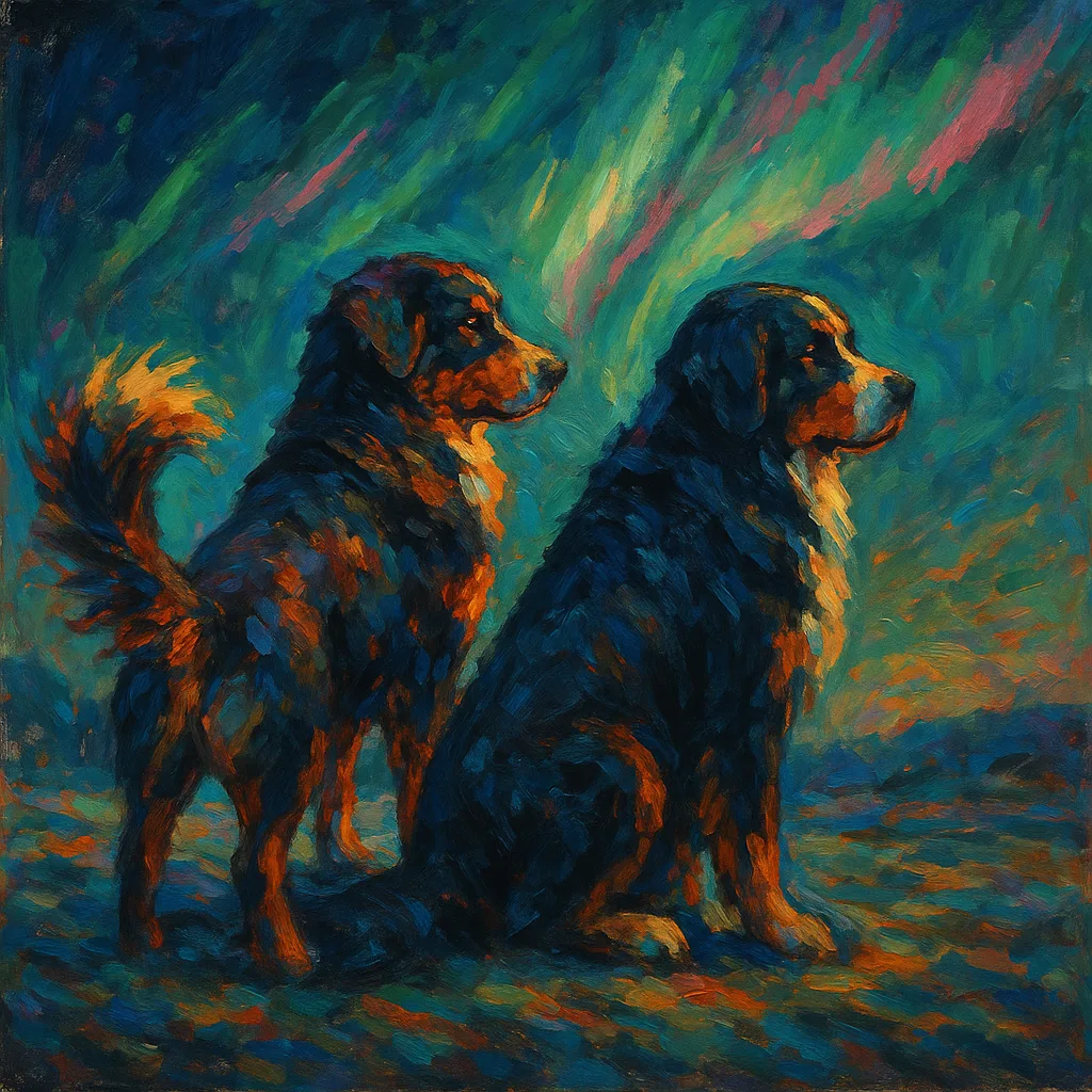 Two Bernese Mountain Dogs