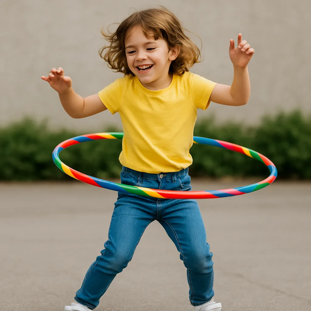 Young Child Practicing Playful Moves and Spins with a Vibrant