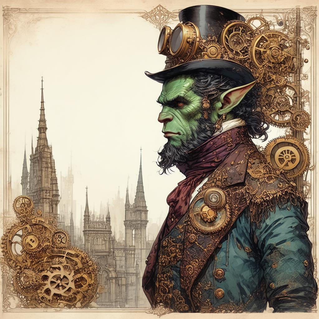 Victorian Half Ogre With Intricate Gears