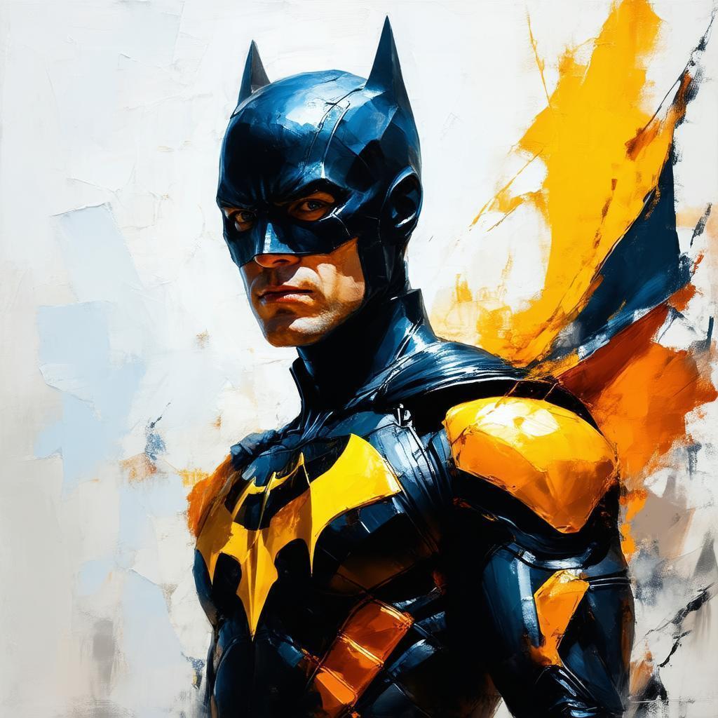 Kevlar Clad Superhero in Oil Portrait