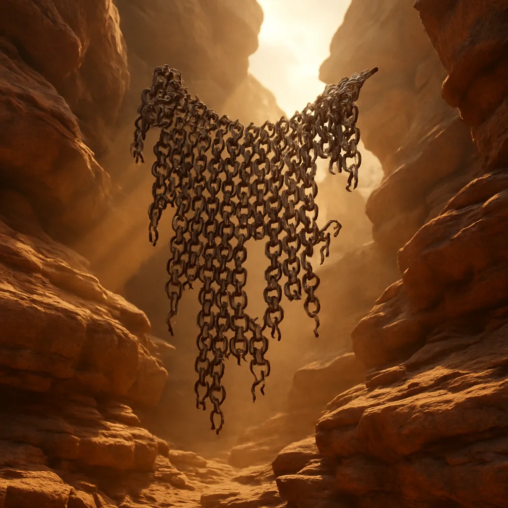Single Piece of Chain Mail—defined by its Heavy Sagging Quality