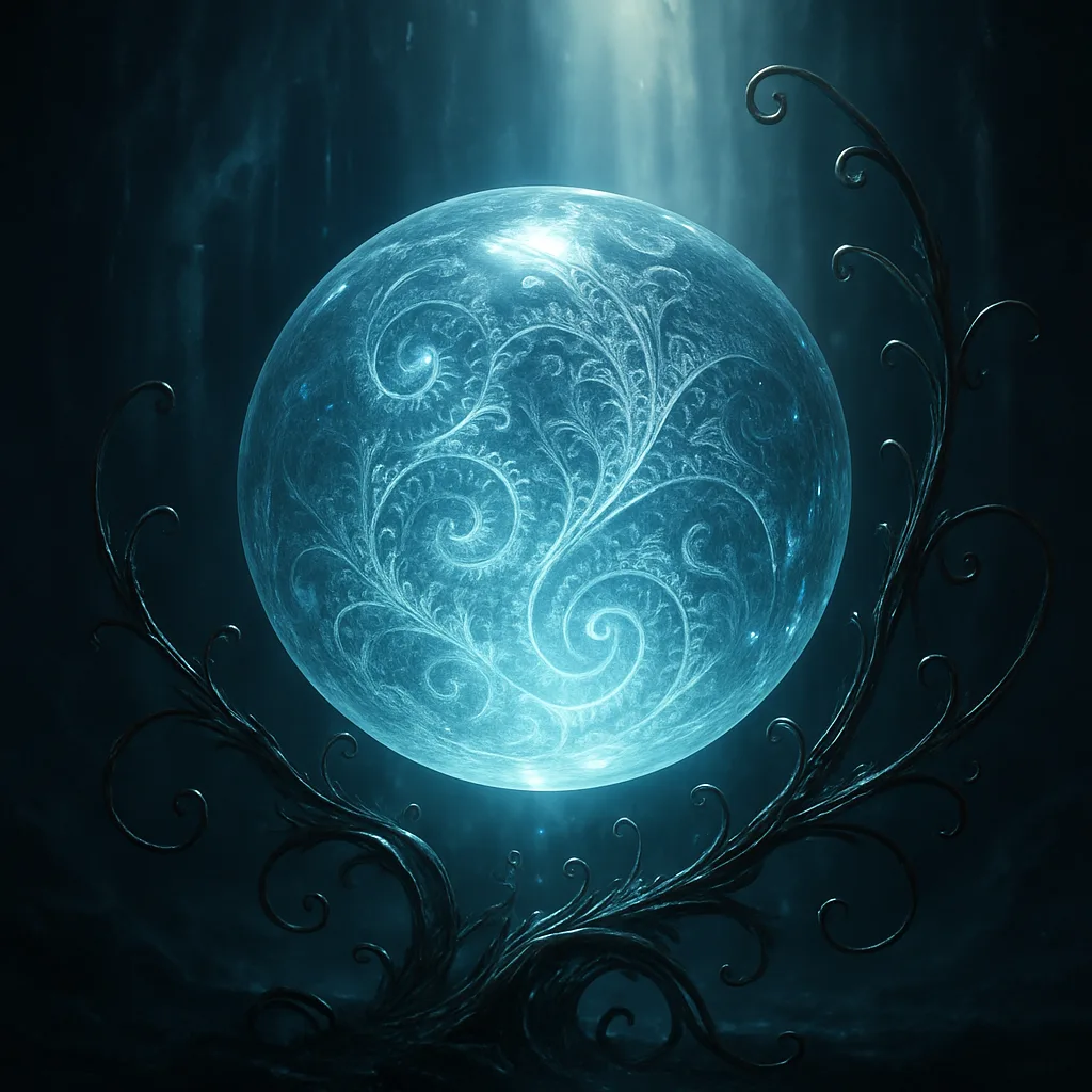 Glowing Crystal Sphere Radiates a Faint Luminescence