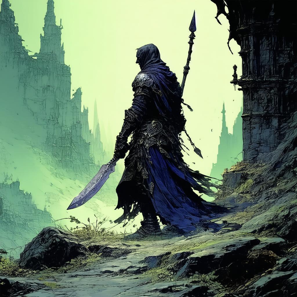 Dark Elf Executioner in Gothic Shadows