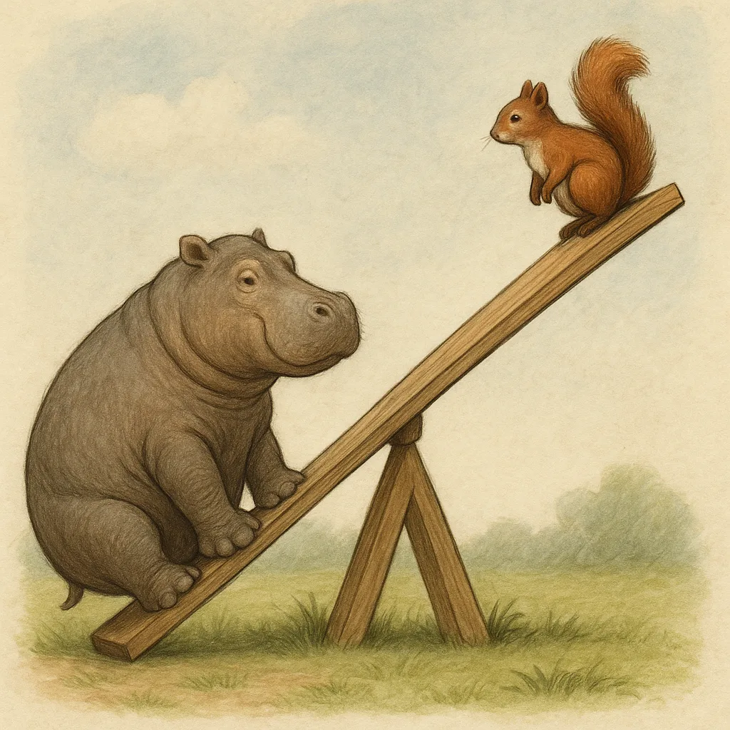 Illustration Depicting a Steeply Slanted Seesaw